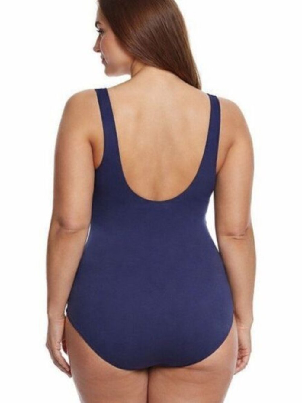 TYR Monroe Blue Swimsuit One Piece Size 14 Striped Aqua Controlfit - Picture 3 of 12